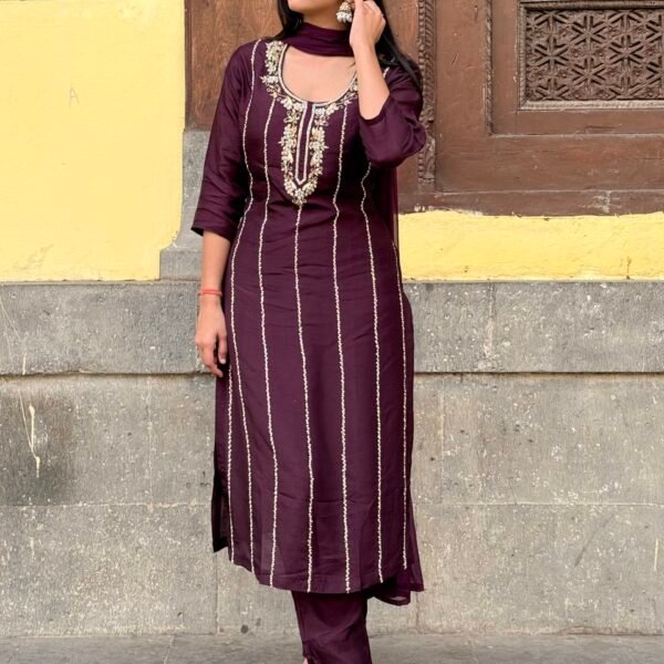 Barkat Dola Silk Embroidered Suit Set