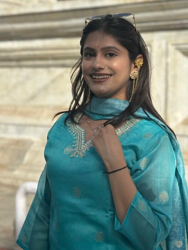 Heer chanderi Embroidered Suit Set