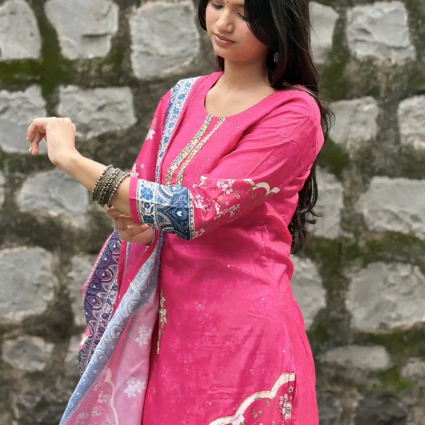 Veda Nyra Silk Embroidered Suit Set