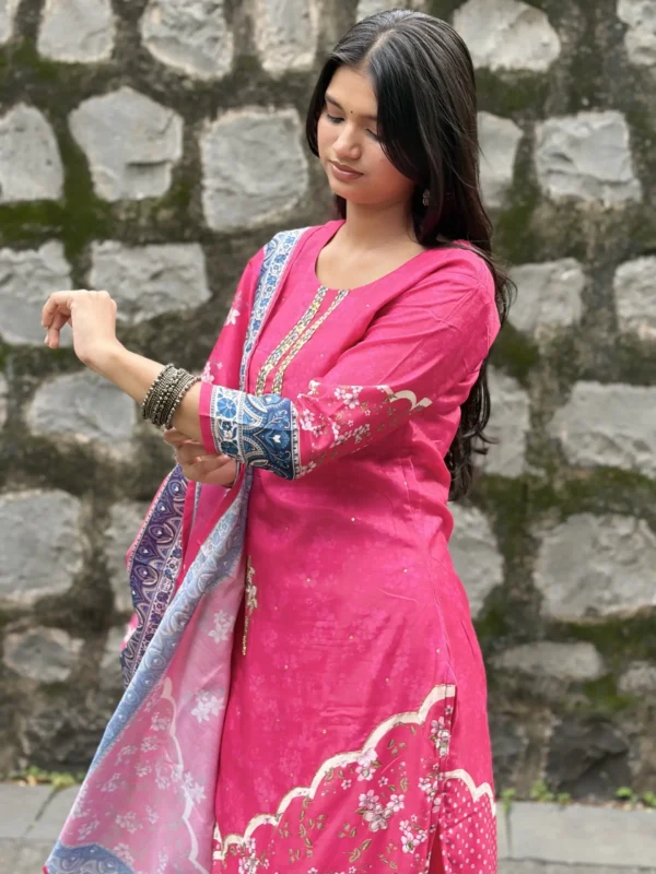Veda Nyra Silk Embroidered Suit Set