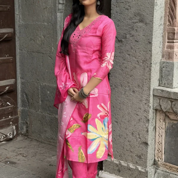 Myra Mirror Embroidered Suit Set