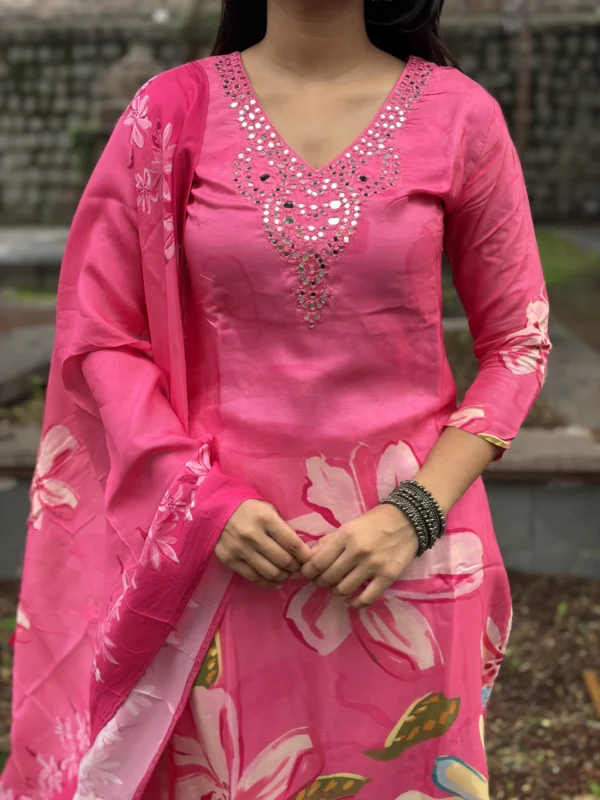 Myra Mirror Embroidered Suit Set