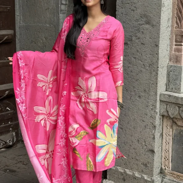 Myra Mirror Embroidered Suit Set