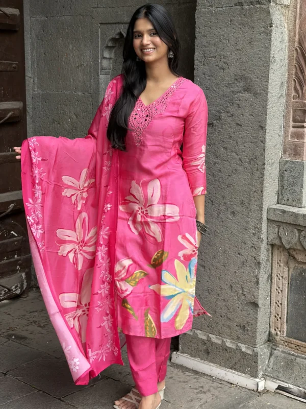 Myra Mirror Embroidered Suit Set