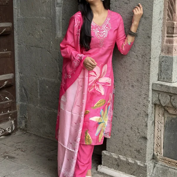 Myra Mirror Embroidered Suit Set