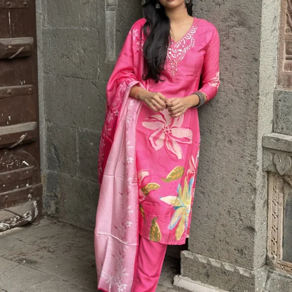 Myra Mirror Embroidered Suit Set