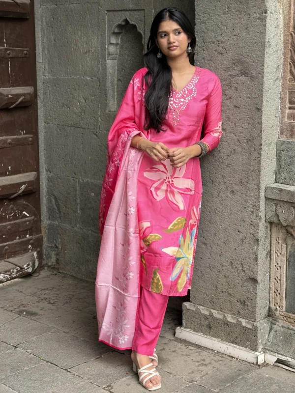 Myra Mirror Embroidered Suit Set