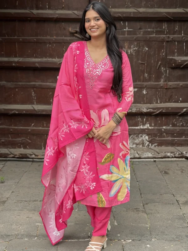 Myra Mirror Embroidered Suit Set