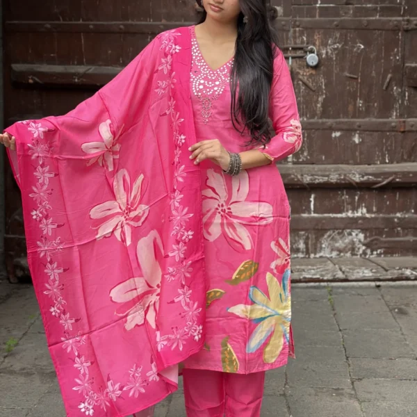 Myra Mirror Embroidered Suit Set