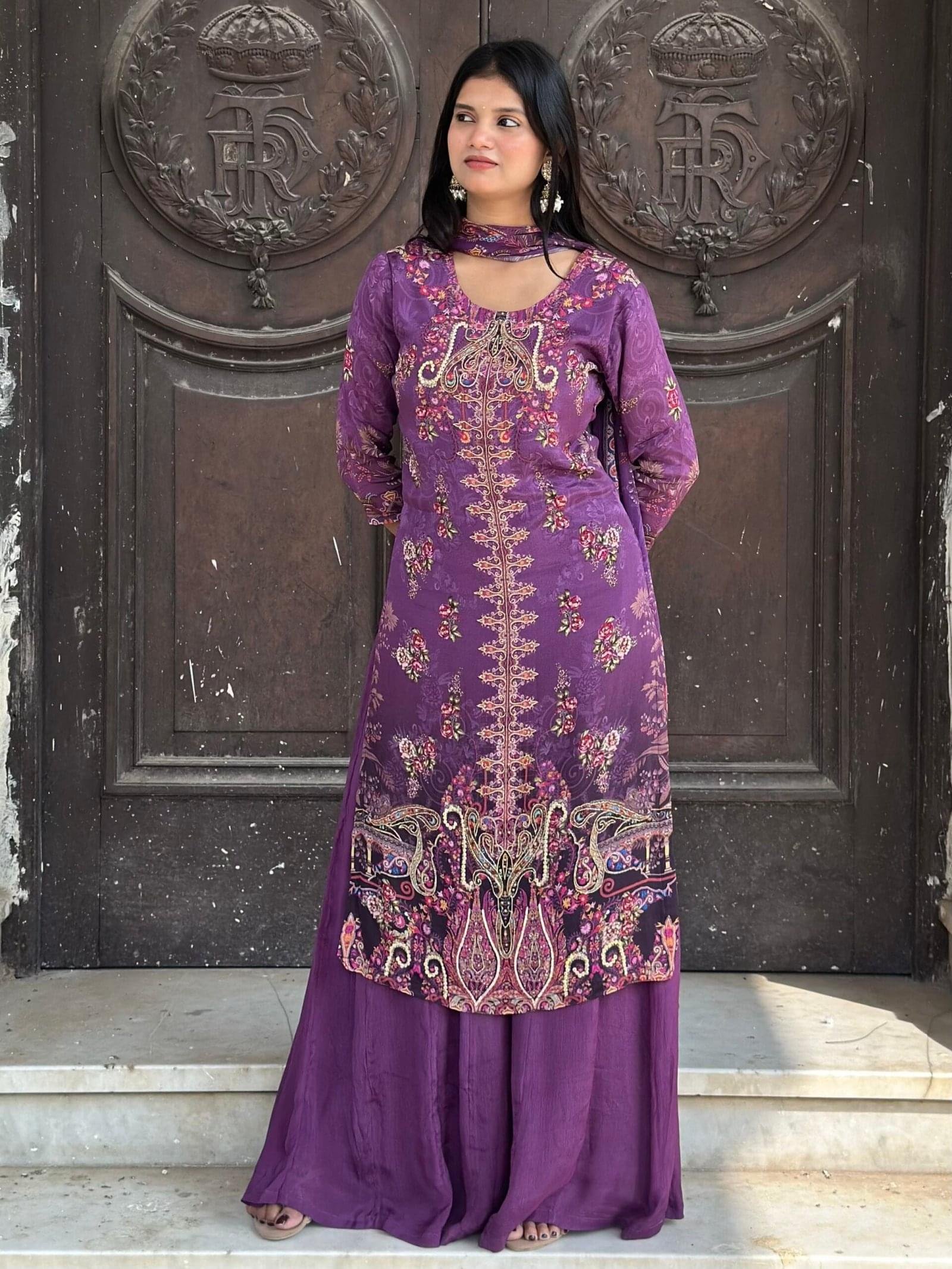 Noorani Embroidered Pakistani Sharara Suit Noorani Embroidered Pakistani Sharara Suit