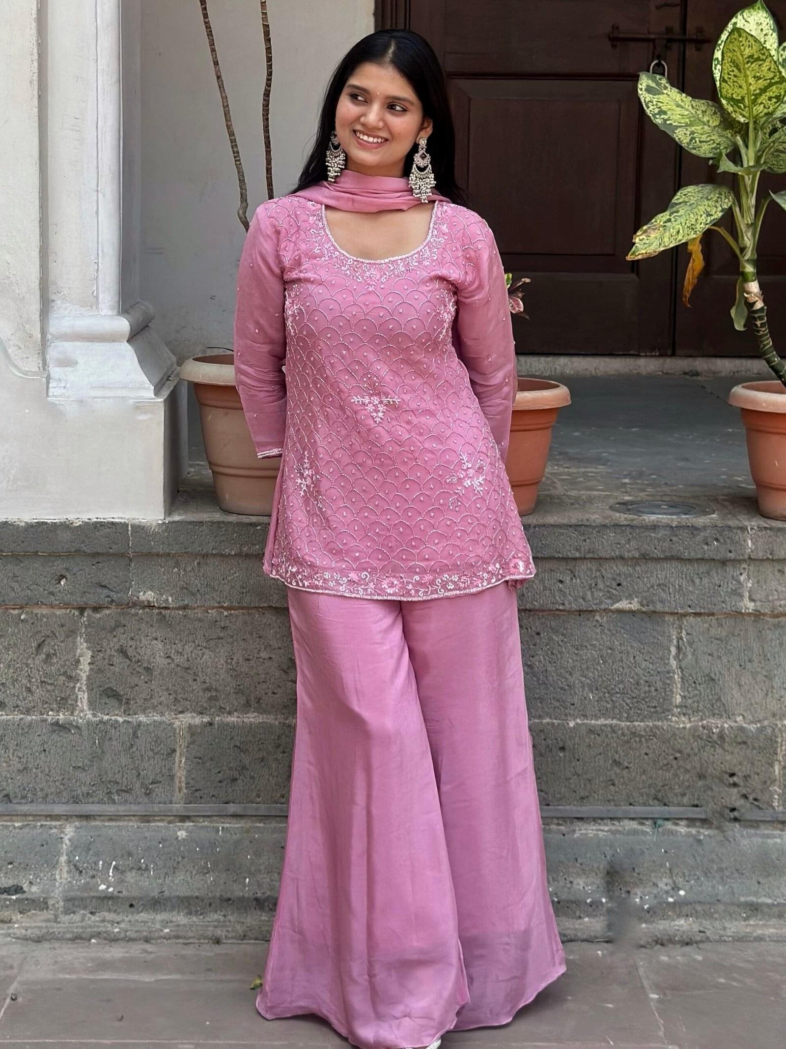 Mishri Embroidered Sharara Suit Set Mishri Embroidered Sharara Suit Set